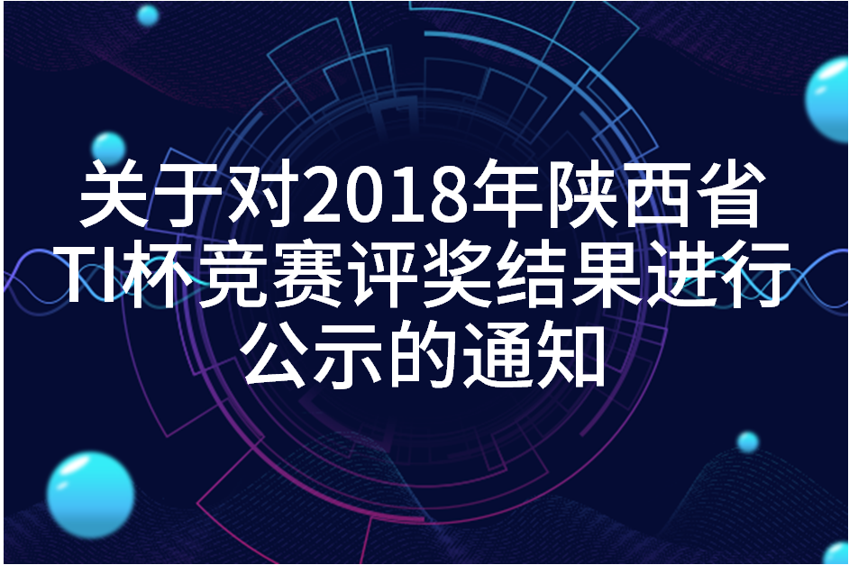 关于对2018年陕西省 TI 杯竞赛评奖结果进行公示的通知